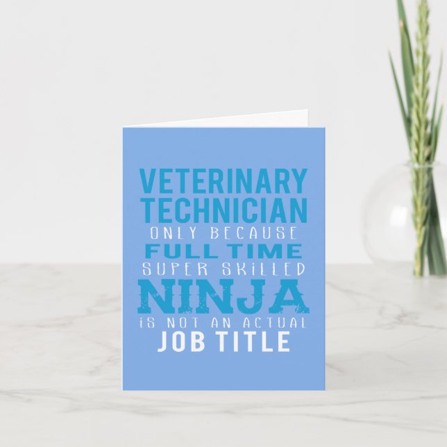 Veterinärtekniker Ninja Humor Tack Kort (Framsida)