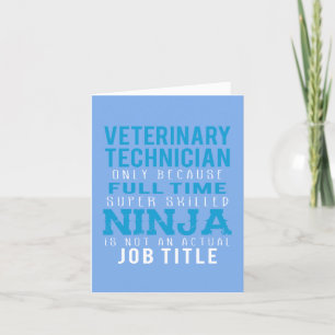 Veterinärtekniker Ninja Humor Tack Kort