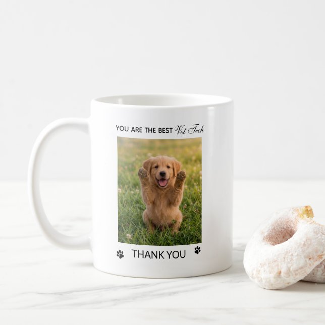 Veterinärtekniker Tacksamhet Flat Kaffemugg (Med munk)