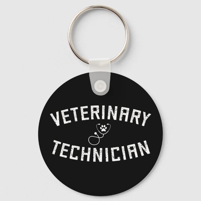 Veterinärtekniker | Vet Tech Tass Stethoscope Nyckelring (Framsida)
