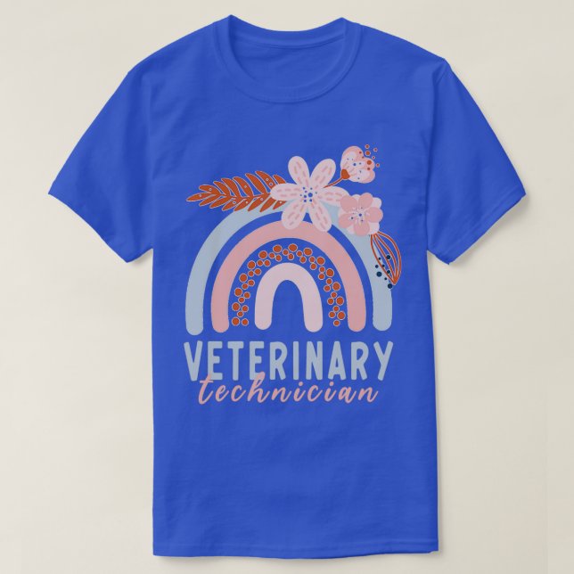 Veterinärtekniker Vet Tech Veterinarian Rainbo T Shirt (Design framsida)