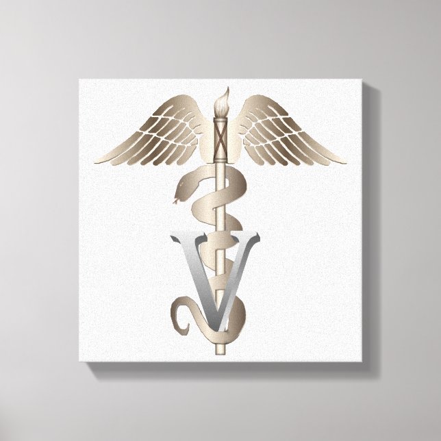 Veterinary Caduceus Canvastryck (Framsida)
