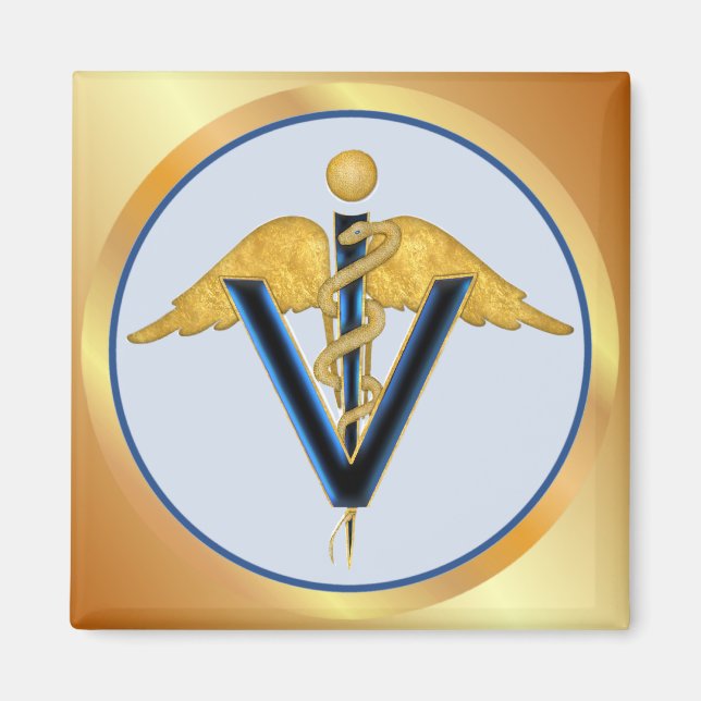 Veterinary Caduceus Magnet (Framsidan)
