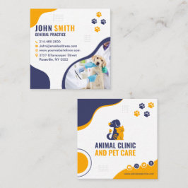 Veterinary Clinic, Djuromsorg, Vet, Animal Doktor Fyrkantigt Visitkort