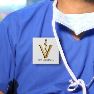 Veterinary Medicine Elegant Guld V Vet Asclepius Knapp