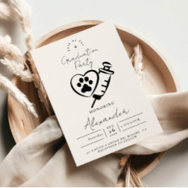 Veterinary Medicine Paw Graduation Party Inbjudningar