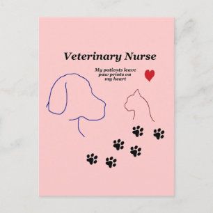 Veterinary Nurse-Tass avtryck på mitt hjärta Vykort