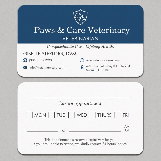 Veterinary Office Pet Visit Reminder Visitkort (Skapare uppladdad)