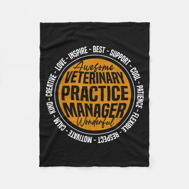 Veterinary Practice Manager Funny Vet Tech Week  Fleecefilt (Framsidan)