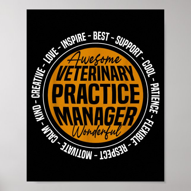 Veterinary Practice Manager Funny Vet Tech Week  Poster (Framsidan)
