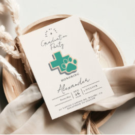 Veterinary School Paw Graduation Party Inbjudningar