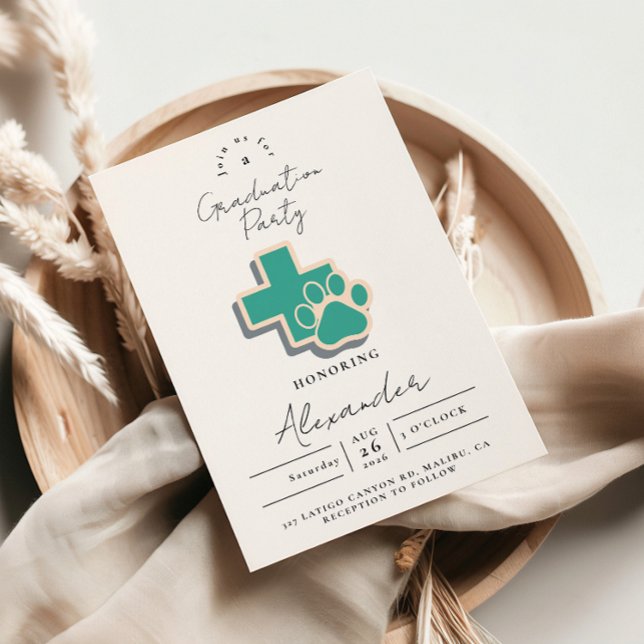 Veterinary School Paw Graduation Party Inbjudningar (Skapare uppladdad)