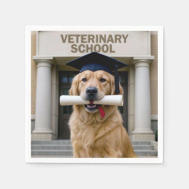 Veterinary Student School Golden Retriever Pappersservett (Framsidan)