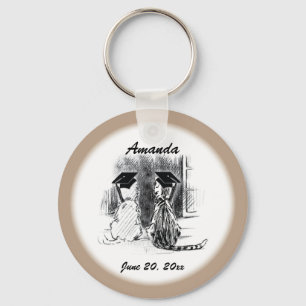Veterinary Studenten Hund and Cat, Round Gift Nyckelring