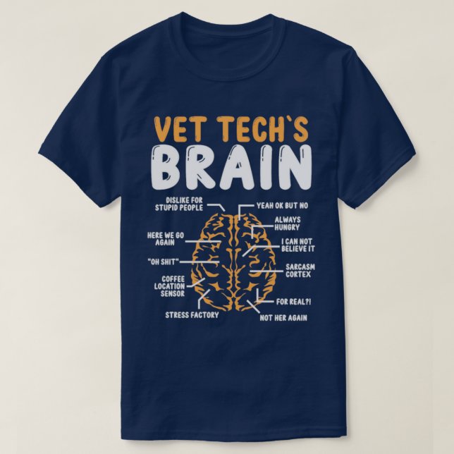 Veterinary Tech Accessoires for Work Veterinarian T Shirt (Design framsida)