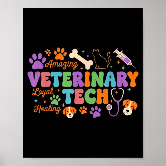 Veterinary Technician - Vet Tech Veterinarian Appr Poster (Framsidan)