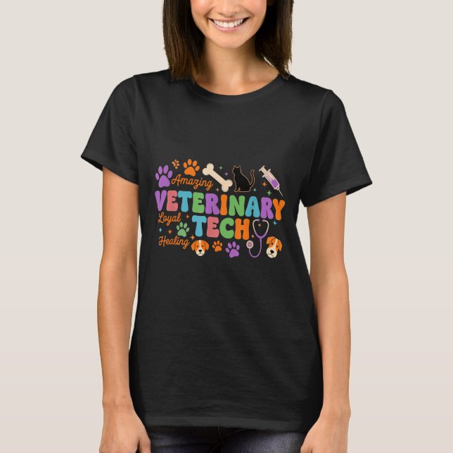 Veterinary Technician - Vet Tech Veterinarian Appr T Shirt (Framsida)