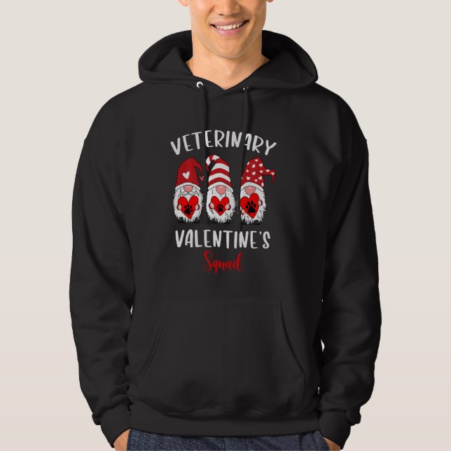 Veterinary Valentine S Squad Vet Tech Gnomies Vale Hoodie (Framsida)
