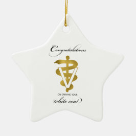 Veterinary White Jackar Ceremony-Grattisar Julgransprydnad Keramik