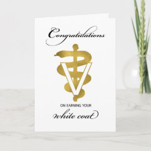 Veterinary White Jackar Ceremony-Grattisar Kort