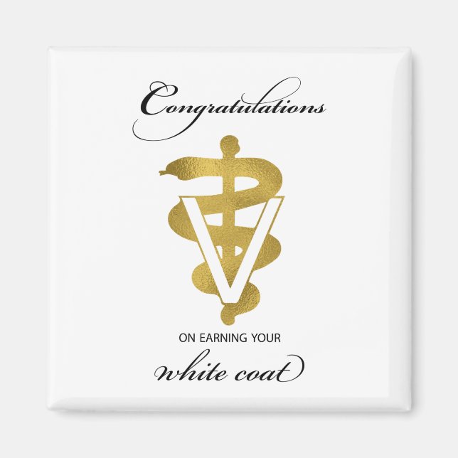 Veterinary White Jackar Ceremony-Grattisar Magnet (Framsidan)