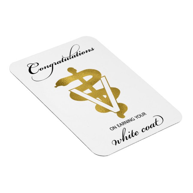 Veterinary White Jackar Ceremony-Grattisar Magnet (Högersidan)