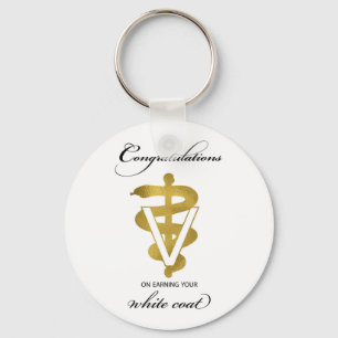 Veterinary White Jackar Ceremony-Grattisar Nyckelring