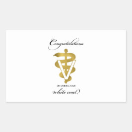 Veterinary White Jackar Ceremony-Grattisar Rektangulärt Klistermärke