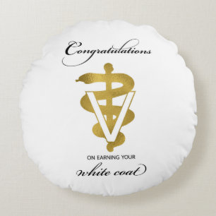 Veterinary White Jackar Ceremony-Grattisar Rund Kudde