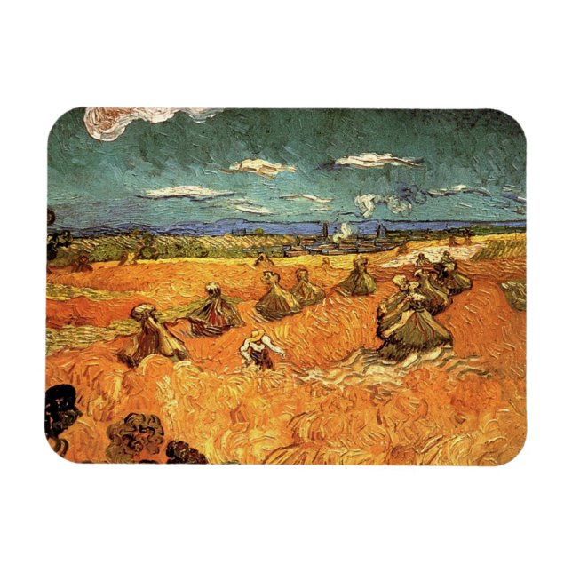 veteStackar med skördeman av Vincent van Gogh Magnet (Horisontell)