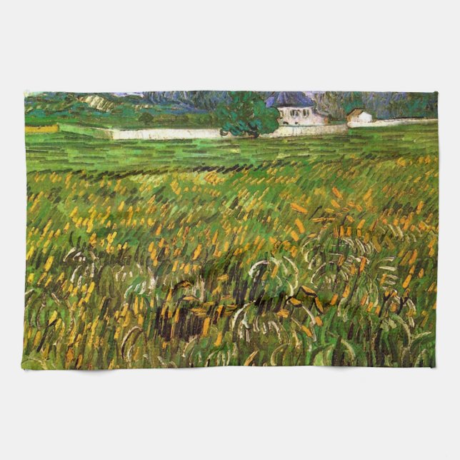 Vetet Fält i Auvers av Vincent van Gogh Kökshandduk (Horisontell)