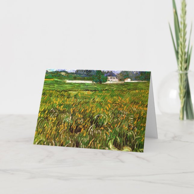 Vetet Fält i Auvers av Vincent van Gogh Kort (Framsida)