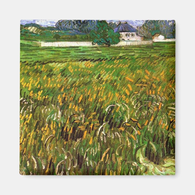 Vetet Fält i Auvers av Vincent van Gogh Magnet (Framsidan)