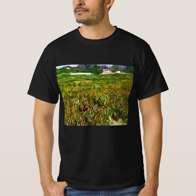 Vetet Fält i Auvers av Vincent van Gogh T Shirt (Framsida)