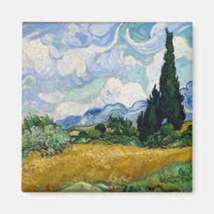 Vetet Fält med Cypresses Magnet