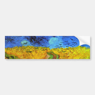 Vetet Fält med Kråkor Van Gogh Fine Art Bildekal