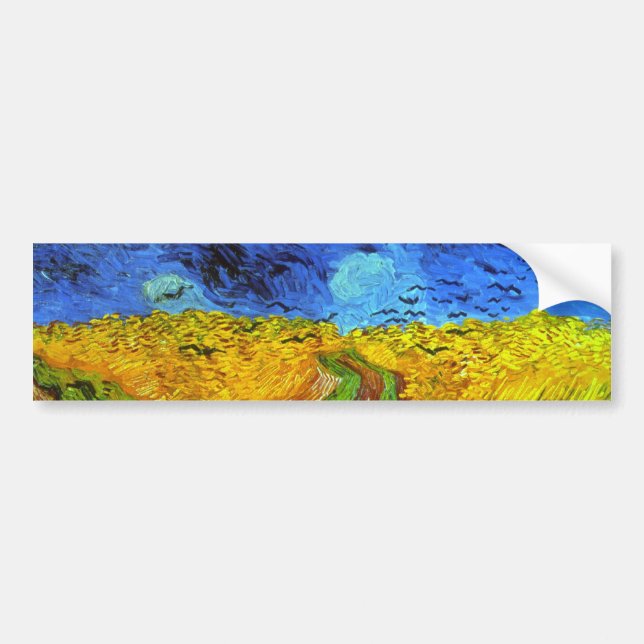 Vetet Fält med Kråkor Van Gogh Fine Art Bildekal (Framsidan)