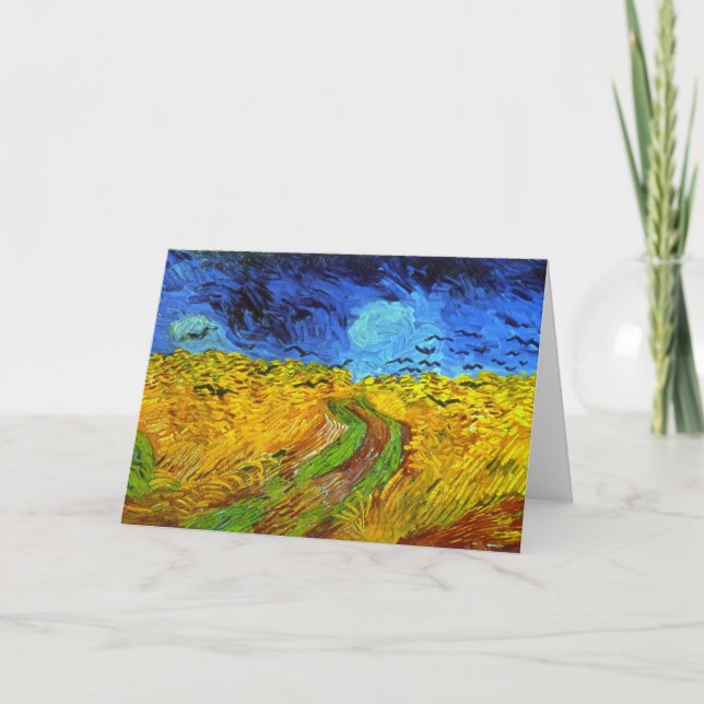 Vetet Fält med Kråkor Van Gogh Fine Art Kort (Framsida)