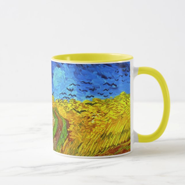 Vetet Fält med Kråkor Van Gogh Fine Art Mugg (Höger)