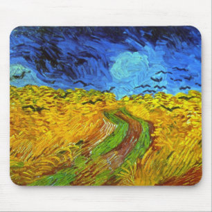 Vetet Fält med Kråkor Van Gogh Fine Art Musmatta
