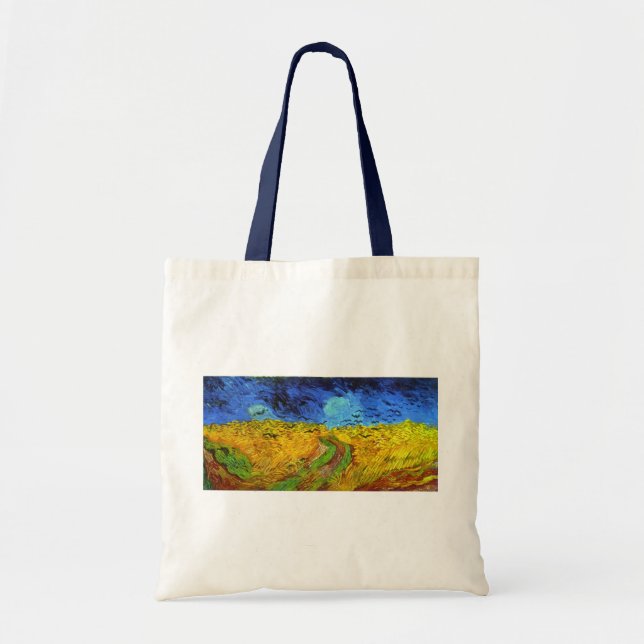 Vetet Fält med Kråkor Van Gogh Fine Art Tygkasse (Framsidan)