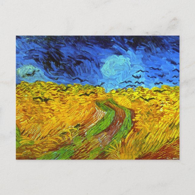 Vetet Fält med Kråkor Van Gogh Fine Art Vykort (Framsida)