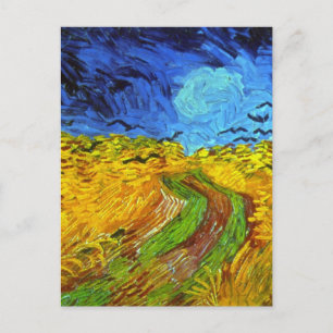 Vetet Fält med Kråkor Van Gogh Fine Art Vykort