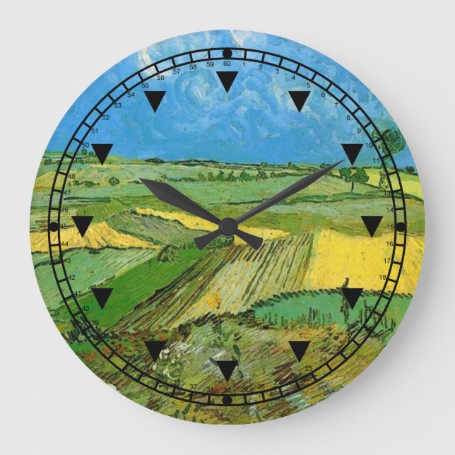 Vetet Fält vid Auvers under Clouded Himlar Stor Klocka (Framsida)