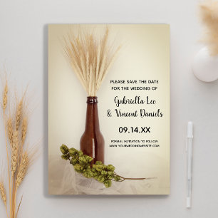 Vetet och Skutt Brewery Bröllop spara datum Datumet
