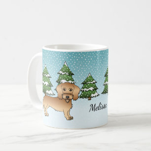 Vetevaxig Dachshund I En Vinterskog Kaffemugg