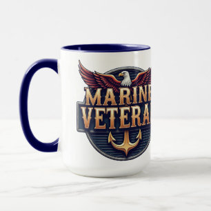 VetGearHQ.com Marine Corps Veteran Logotyp Emblem Mugg