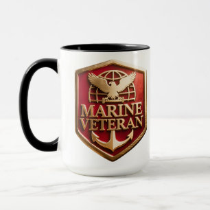 VetGearHQ.com Marine Corps Veteran Logotyp Emblem Mugg