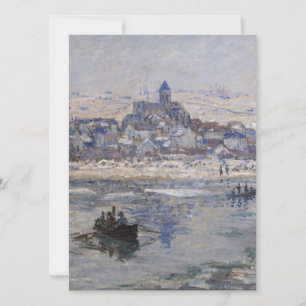 Vetheuil en Hiver Boat vid floden