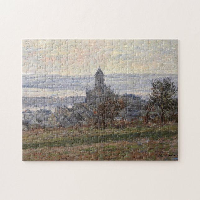 Vetheuil Monet Fine Art-kyrkan Pussel (Horisontell)